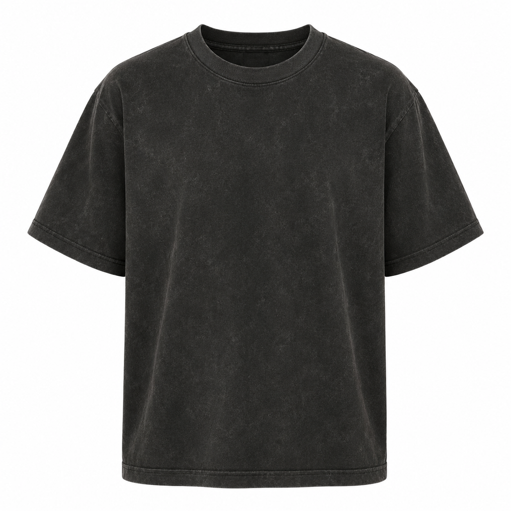 BLACK ACID WASH TEE